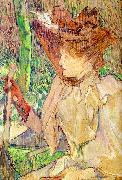  Henri  Toulouse-Lautrec Honorine Platzer (Woman with Gloves) Spain oil painting artist